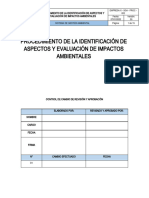 Empresa X - Sga - Proc - 002 Procedimiento de La Identificacion Aspectos y Evaluación de Impactos Ambientales