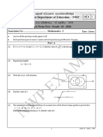 Grade 10 Mathematics 1st Term Test Paper 2020 English Medium North Western Province