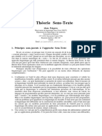 La Theorie Sens Texte