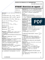 Arithmetique Serie D Exercices 1