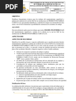 Procedimiento de Trabajo Seguro Pintura de Tubería de La Red de GLP de Las Instalaciones de Productos Familia Cajica S