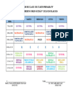 Horario de Clases de Cuarto Primaria