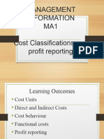 MA1-Session 3-Cost Units, Cost Classification and Profit Reporting