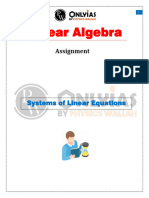 Assignment (Systems of Linear Equations) PDF Only - Note