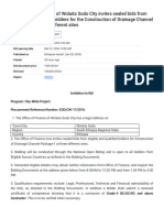 The Office of Finance of Wolaita Sodo City Invites Sealed Bids From Eligible and Qualified Bidders For The Construction of Drainage Channel Package-1 at Three Different Sites