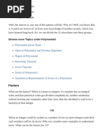 Factorization of Polynomials - Factor Theorem, Methods, Videos, Examples