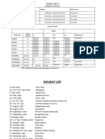 Holiday List & Exm SCHLD - 2024-25