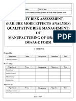 Risk Assessment of OSD Manufacturing