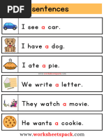 Free Kindergarten Sight Word Sentences Worksheets PDF