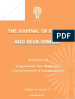 "Energy Demand in Rural Ethiopia From A Household Perspective: A Panel Data Analysis," by Dawit Diriba Guta