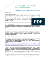 Notes - Preventive Dentistry Topic 3 - Diet and Nutrition in Oral Health, Sugars and Caries Prevention