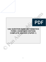 Full Answer Paper 1 (1202 Question Bank Mathematics Form 4)