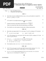 1315 - Year - BACHELOR OF SCIENCE (B.SC.) - III FIFTH SEMESTER Subject - B.Sc. 3528 - MAT 301 - MATHEMATICS PAPER-I (Compulsory) (Linear Algebra)