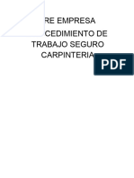 Procedimiento Trabajo Seguro Carpinteria Formato