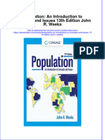 (Download PDF) Population An Introduction To Concepts and Issues 13Th Edition John R Weeks Full Chapter PDF