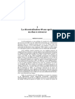 Cour Des Comptes, La Décentralisation 40 Ans Après, Un Élan À