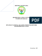 Rwanda National Qualifications Framework For Higher Education