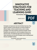 INNOVATIVE STRATEGIES For TEACHING and LEARNING GMRC 1