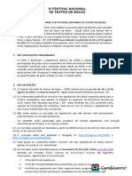 Edital de Inscrição para o 4º Festival Nacional de Teatro de Bolso