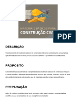 Materiais Básicos para Construção Civil