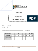 Grade 9 Mathematics June Control Test English QP