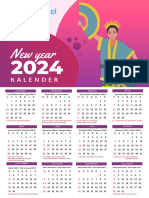 Purple and Red Modern Business Calendar 2023 