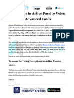 Exceptions in Active Passive Voice Advanced Cases