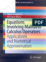 Equations Involving Malliavin Calculus Operators Applications and Numerical Approximation