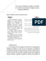 Le Développement Des Ressources Humaines en Algérie - Un Chantier Vital Pour Inculquer La Culture Du Management Stratégique Dans Les Entreprises Algériennes