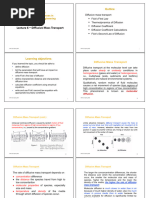 Lecture 6 - Diffusive Mass Transport: Outline