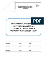 Programa Prevención y Protección Contra La Exposición Ocupacional A Radiación Uv