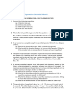 Dynamics Tutorial Sheet 1 - Particle Kinematics - Rectilinear Motion