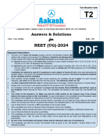 Answers and Solutions NEET 2024 Code T2 FINAL