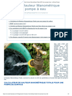 Calcul Hauteur Manométrique Totale (HMT) de Sa Pompe À Eau - La Bonne Pompe