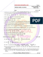 Maths Ia Model Paper II 2022