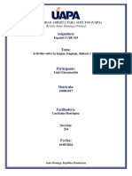 Actividades Sobre La Lengua, Lenguaje, Dialecto y Habla