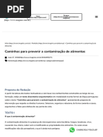 Caminhos para Prevenir A Contaminação de Alimentos - Correção de Redação Enem e Vestibulares - Imaginie