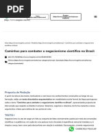 Caminhos para Combater o Negacionismo Científico No Brasil - Correção de Redação Enem e Vestibulares - Imaginie