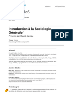 Introduction À La Sociologie Générale