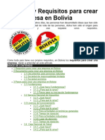 BOLIVIA Trámites y Requisitos para Crear Una Empresa 2020