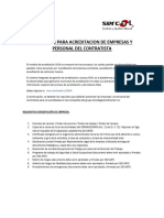 Requisitos para Acreditacion de Empresas y Personal Del Contratista