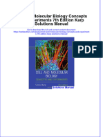 Instant Download PDF Cell and Molecular Biology Concepts and Experiments 7th Edition Karp Solutions Manual Full Chapter