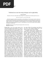 Traditional Rain Water Harvesting Techniques and Its Applicability