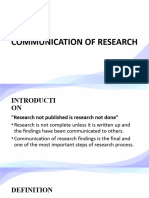 Communication of Research