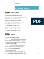 Bricks Subject Reading - L1 - Focus On Sentences - Answer Key