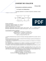 Examen Transfert de Chaleur - Fevrier 2022