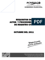 Requisitos de Actos y Procedimientos Del Registro Civil Acapulco 2011