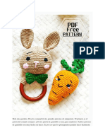 Amigurumi Sonajero Conejo Con Zanahoria PDF Patron Gratis 1