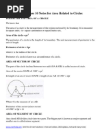 Maths Notes For Class 10 Chapter 12 Area Related To Circles