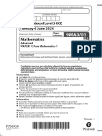 2406 9MA0-01 A Level Pure Mathematics - June 2024 PDF